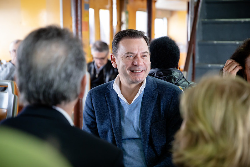 Luís Montenegro, líder da Aliança Democrática, em visita ao Distrito de Setúbal