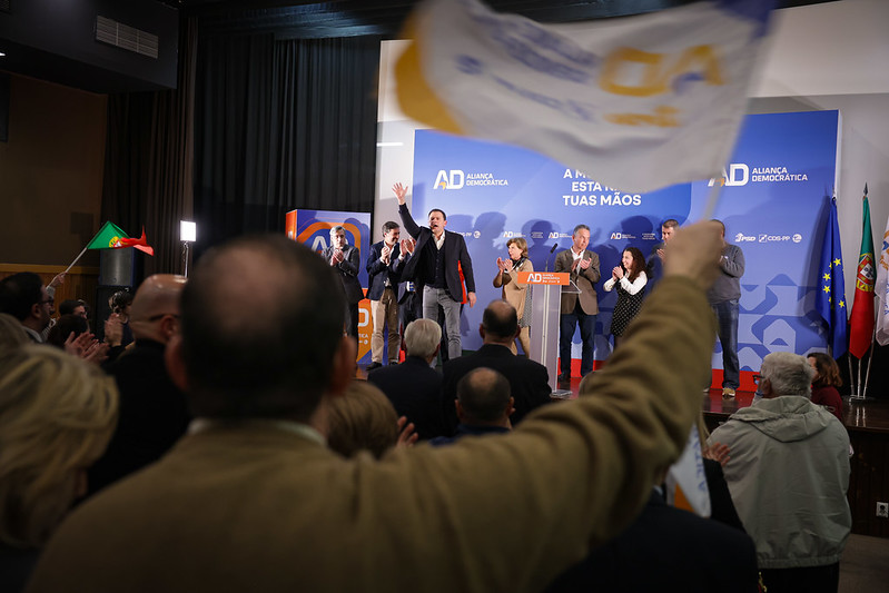 Luís Montenegro, líder da Aliança Democrática, no Comício no Distrito de Setúbal